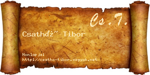 Csathó Tibor névjegykártya